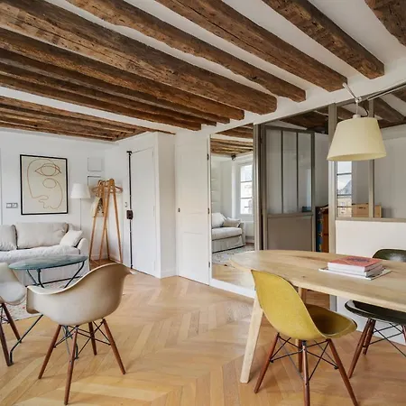 Cosy & Bright Under The Beams On Place Dauphine Id 319 Lejlighed Paris
